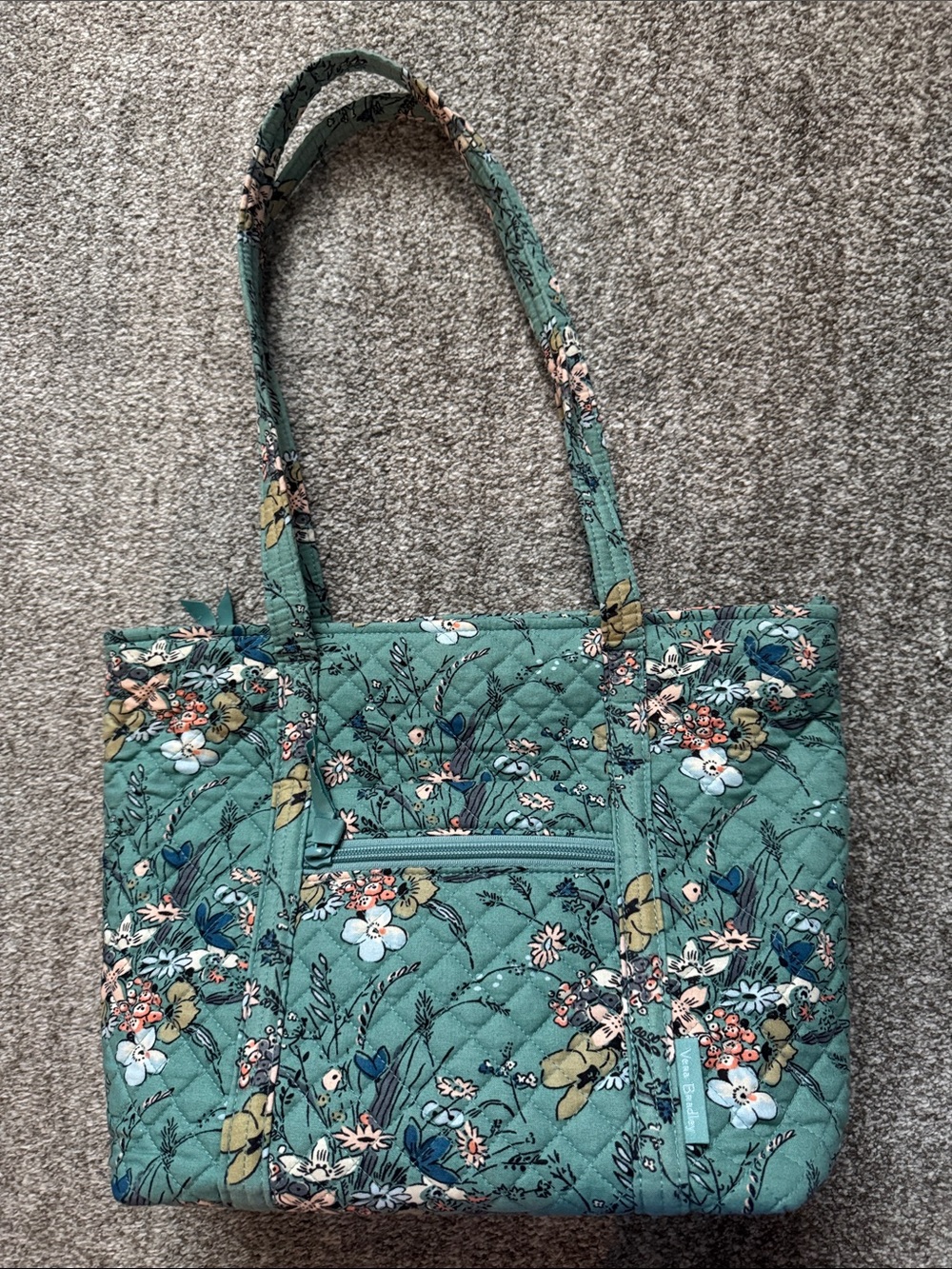 Vera Bradley Quilted Floral Tote in Teal